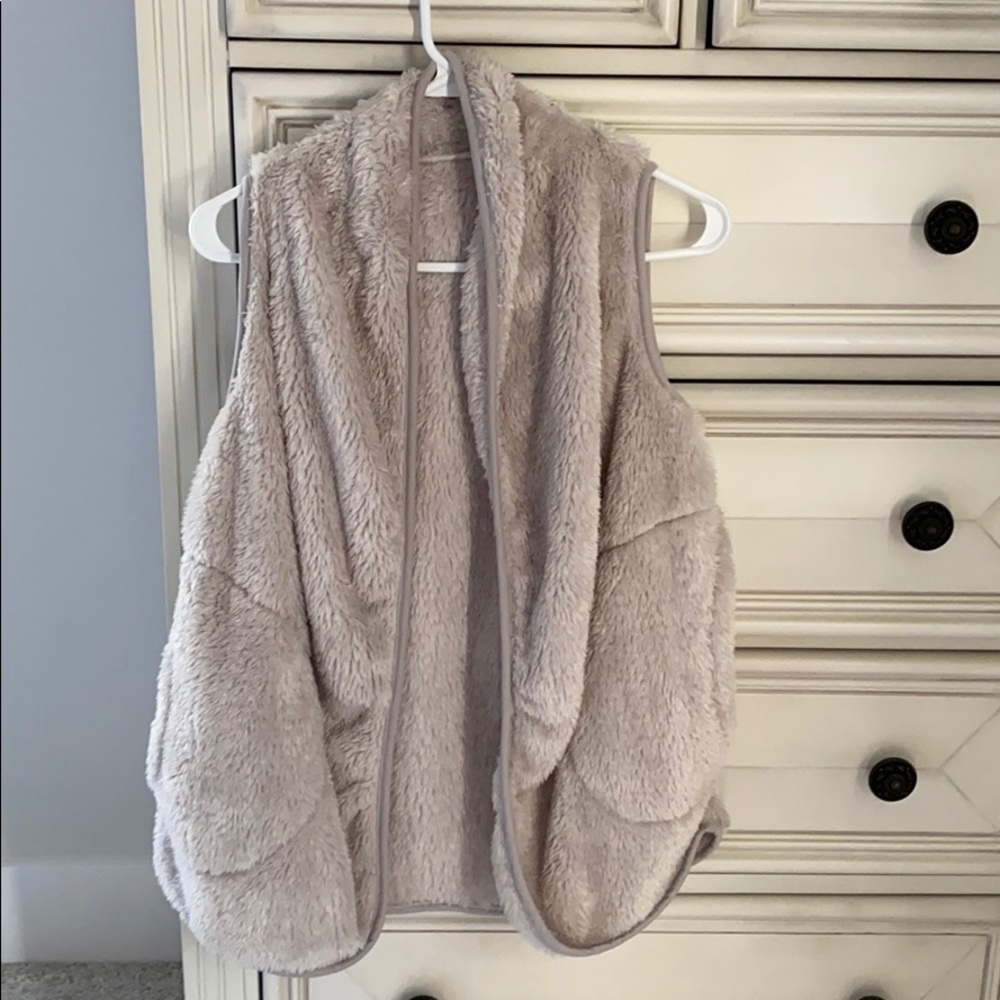 Gray fur vest